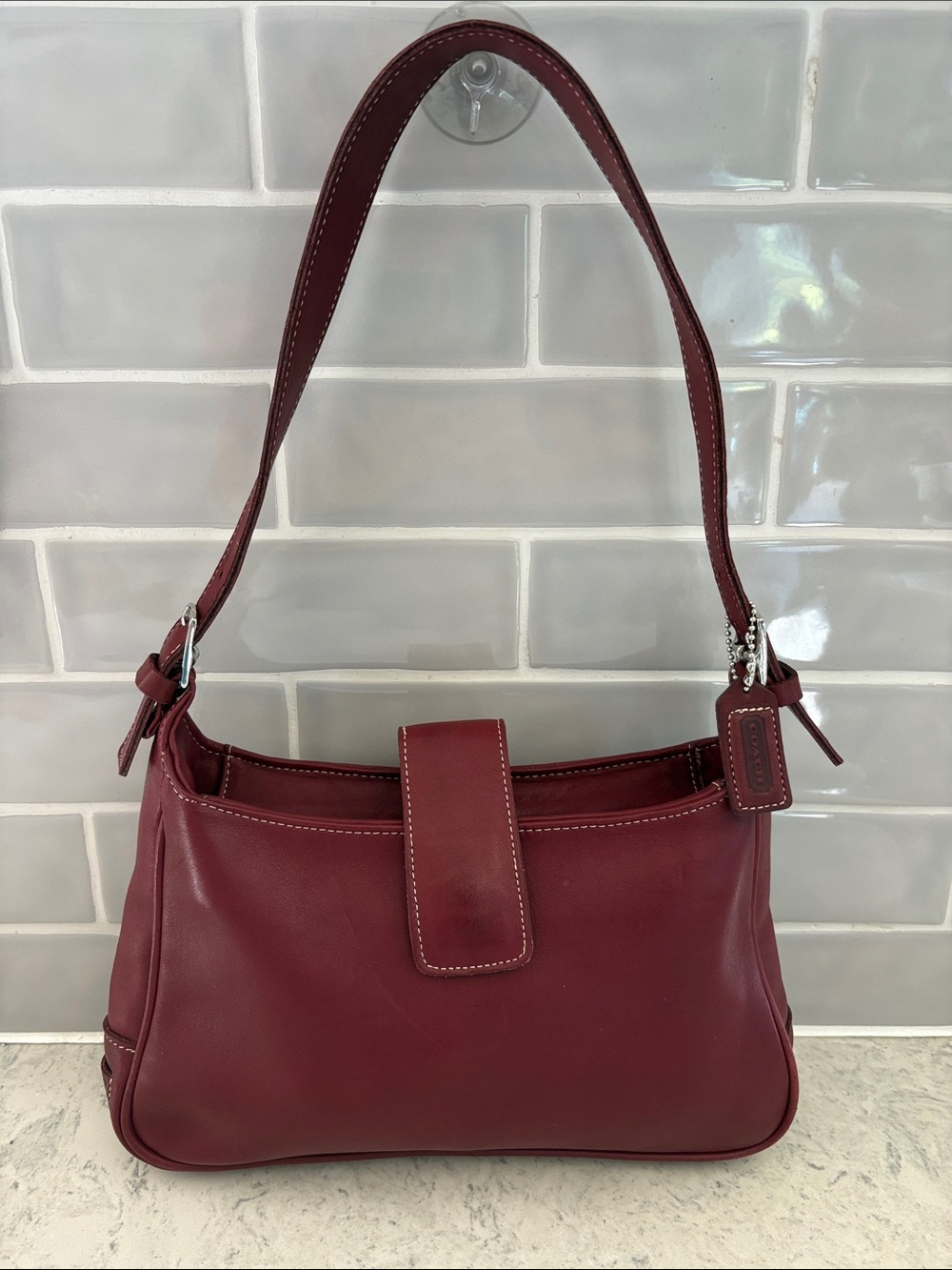 Coach Hamptons small Hobo 7789 Cranberry Red